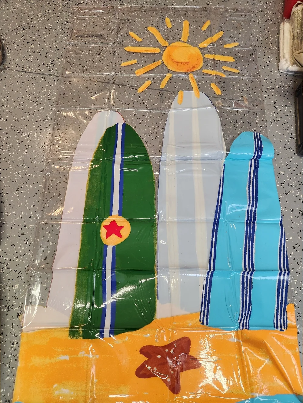 Pottery Barn Kids Island Surf Shower Curtain 72x72 100% PVC Clear NOS